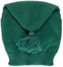 Tube shaped knitted liberty hat, green